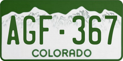 CO license plate AGF367