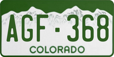 CO license plate AGF368