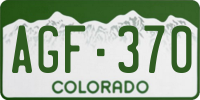 CO license plate AGF370