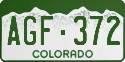CO license plate AGF372