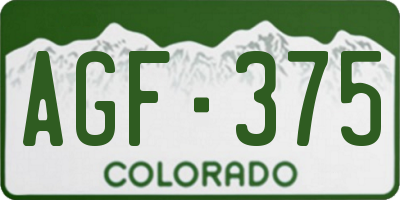 CO license plate AGF375