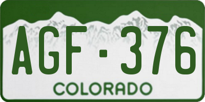 CO license plate AGF376