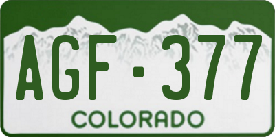 CO license plate AGF377