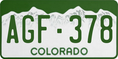 CO license plate AGF378