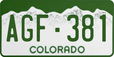 CO license plate AGF381