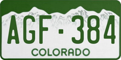 CO license plate AGF384