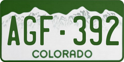 CO license plate AGF392