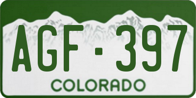 CO license plate AGF397