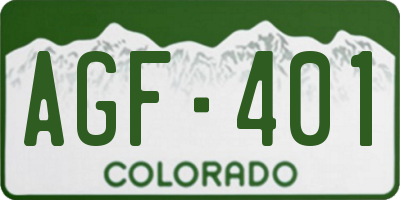 CO license plate AGF401