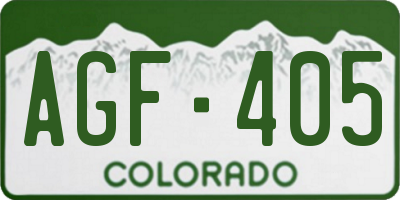 CO license plate AGF405