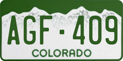 CO license plate AGF409