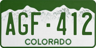 CO license plate AGF412