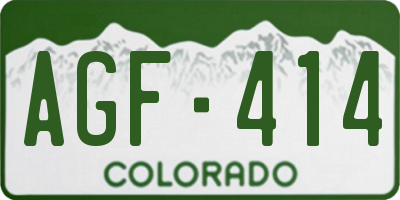 CO license plate AGF414