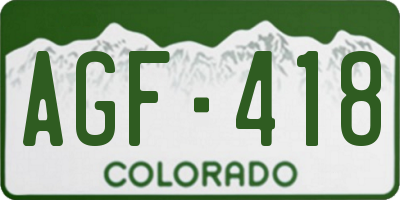 CO license plate AGF418