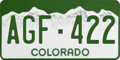 CO license plate AGF422