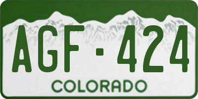 CO license plate AGF424