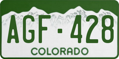 CO license plate AGF428