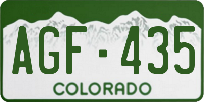 CO license plate AGF435