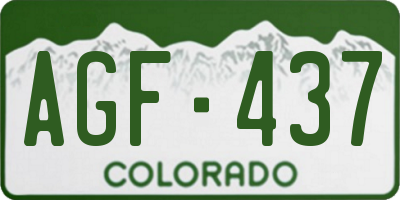 CO license plate AGF437