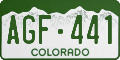 CO license plate AGF441