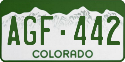 CO license plate AGF442