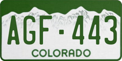CO license plate AGF443