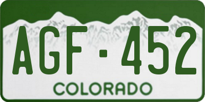 CO license plate AGF452