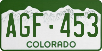 CO license plate AGF453