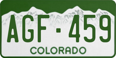CO license plate AGF459