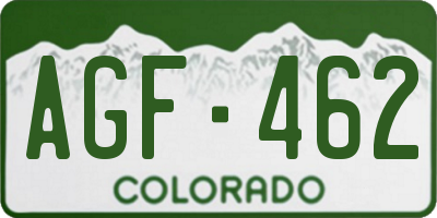 CO license plate AGF462