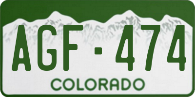 CO license plate AGF474
