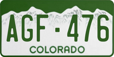 CO license plate AGF476