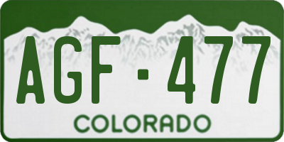 CO license plate AGF477