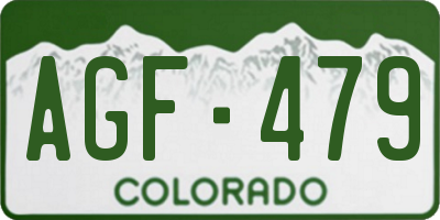 CO license plate AGF479