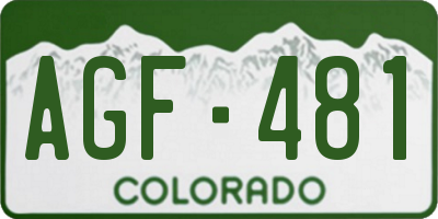 CO license plate AGF481