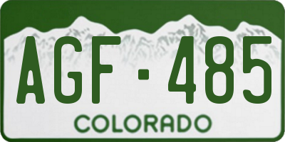 CO license plate AGF485