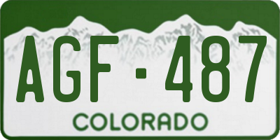 CO license plate AGF487