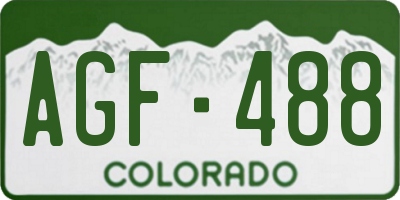 CO license plate AGF488