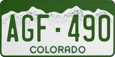 CO license plate AGF490