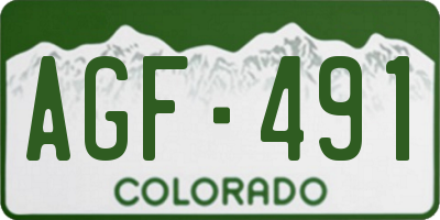 CO license plate AGF491