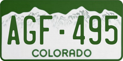 CO license plate AGF495