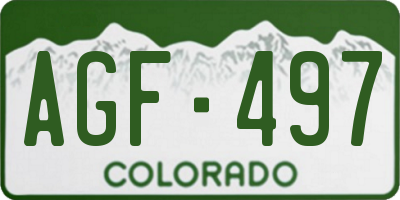 CO license plate AGF497