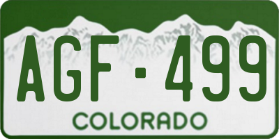 CO license plate AGF499