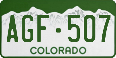 CO license plate AGF507