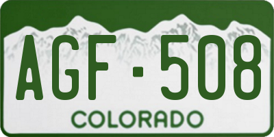 CO license plate AGF508