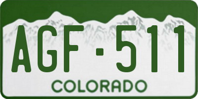 CO license plate AGF511