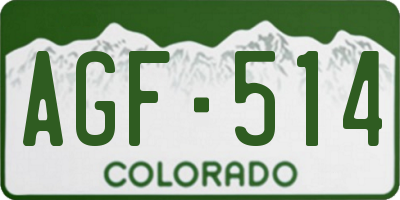 CO license plate AGF514