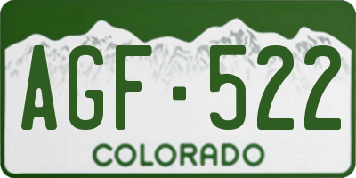 CO license plate AGF522