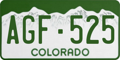 CO license plate AGF525