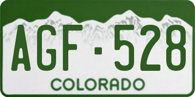 CO license plate AGF528